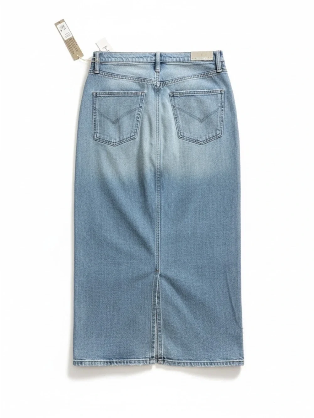 Hudson Reconstructed Midi‎ Denim Skirt Off Shore Size 29 NWT